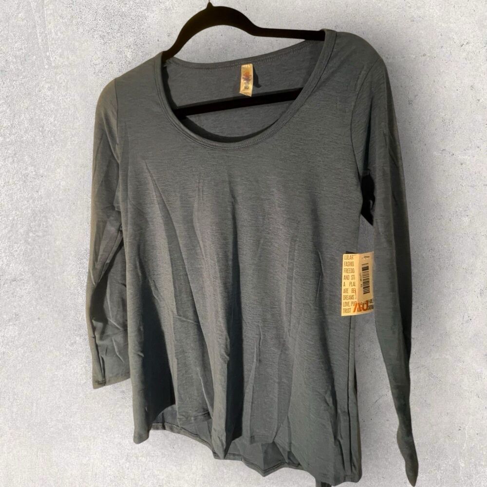 LuLaRoe Lynnae Long Sleeve Shirt-Size XSmall- Heather Blue-NWT-HTF